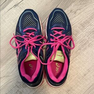 ASICS Women's Athletic Shoes - Dark Blue and Bright Pink